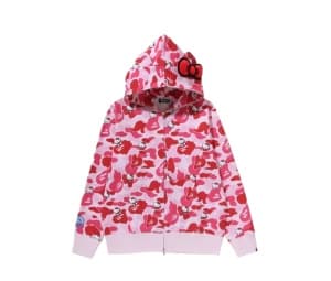 BAPE x Sanrio Hello Kitty Camo Full Zip Hoodie 'Pink' (Women's)